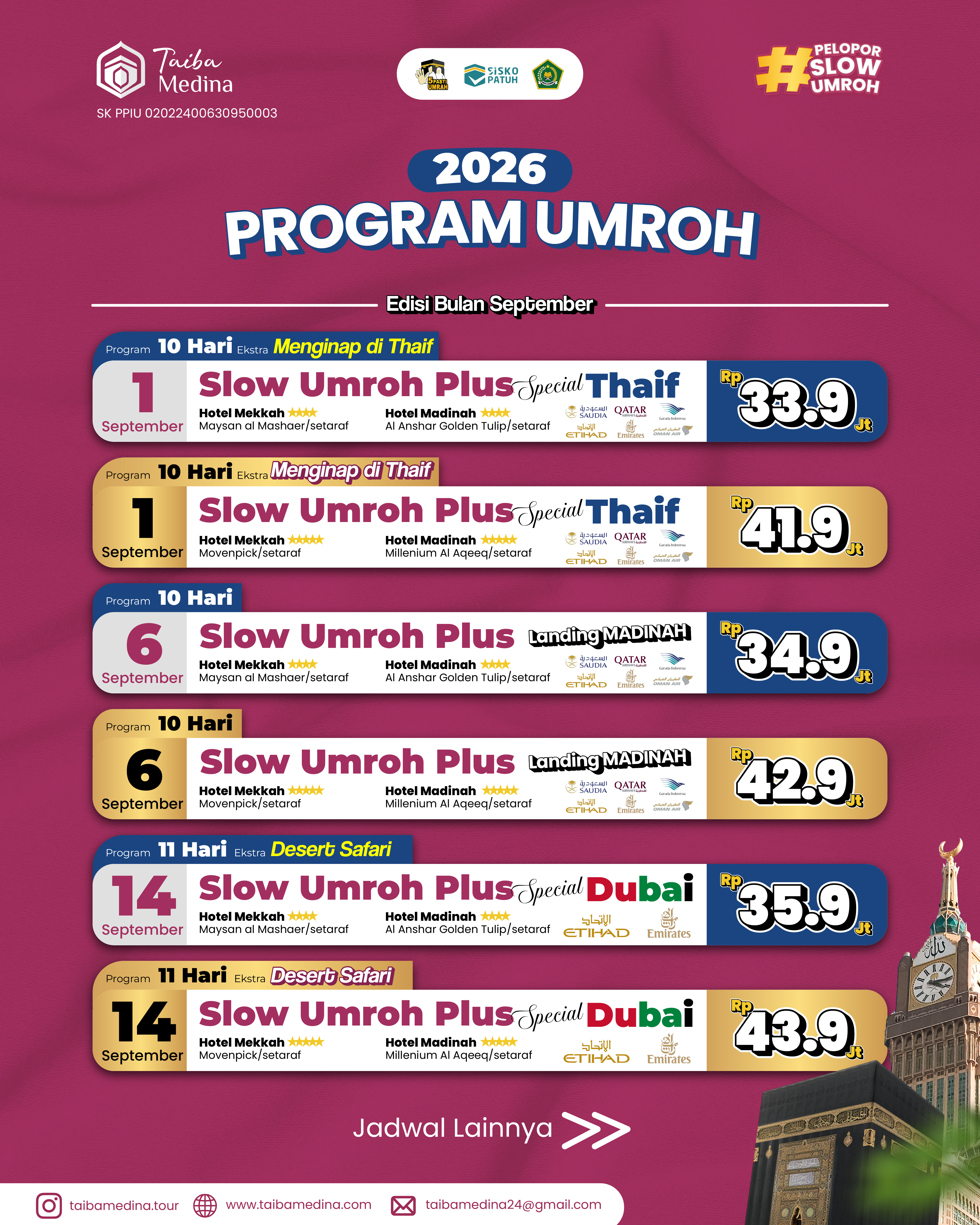 SLOW UMRAH PLUS SPECIAL DUBAI I 14 SEPTEMBER 2026