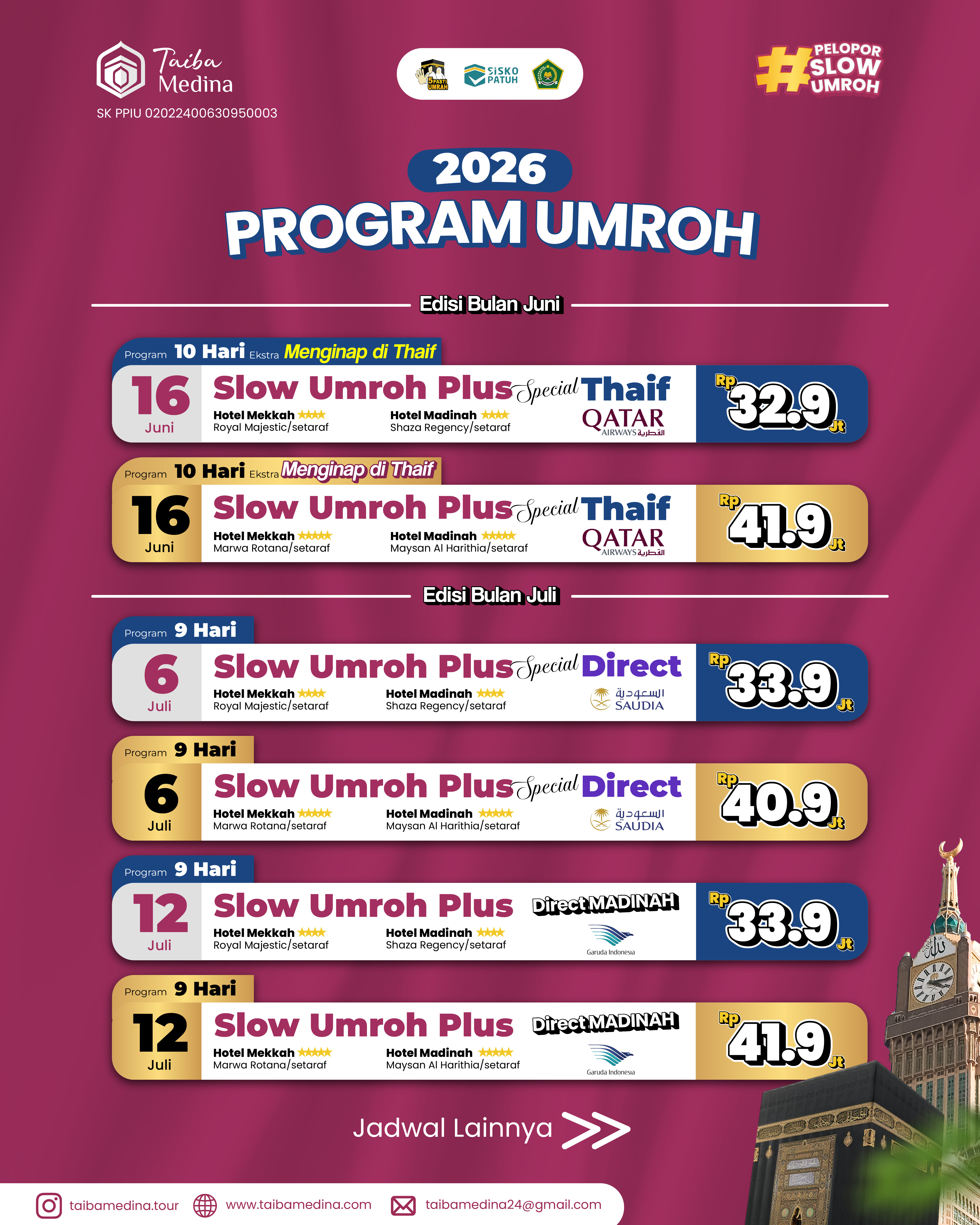 SLOW UMROH PLUS SPECIAL THAIF | 16 JUNI 2026